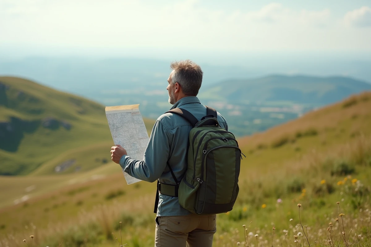 Homme en plein air regardant l