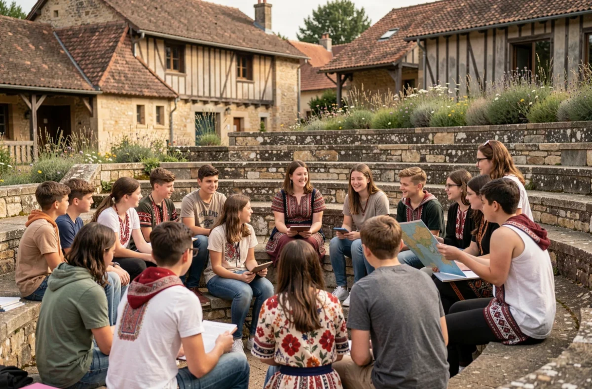 Jeunes participants à un atelier pédagogique en plein air organisé par la Ligue de l'enseignement Centre-Val de Loire
