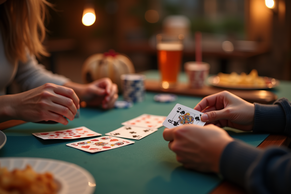 Mains tenant des cartes colorées lors d
