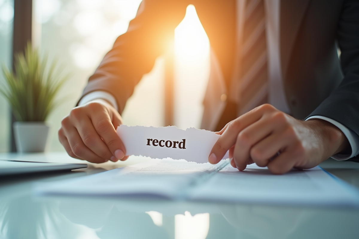 Mains déchirant un document pour effacer des erreurs passées